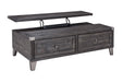 Todoe Dark Gray Coffee Table with Lift Top - T901-9 - Lara Furniture