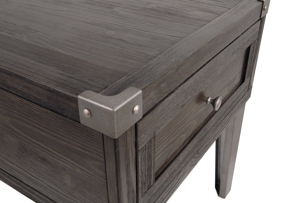 Todoe Dark Gray End Table with USB Ports & Outlets - T901-3 - Lara Furniture