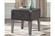 Todoe Dark Gray End Table with USB Ports & Outlets - T901-3 - Lara Furniture