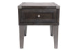 Todoe Dark Gray End Table with USB Ports & Outlets - T901-3 - Lara Furniture