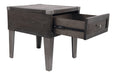 Todoe Dark Gray End Table with USB Ports & Outlets - T901-3 - Lara Furniture