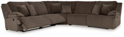 Top Tier 5-Piece Sectional with Recliner in Chocolate - PKG019386