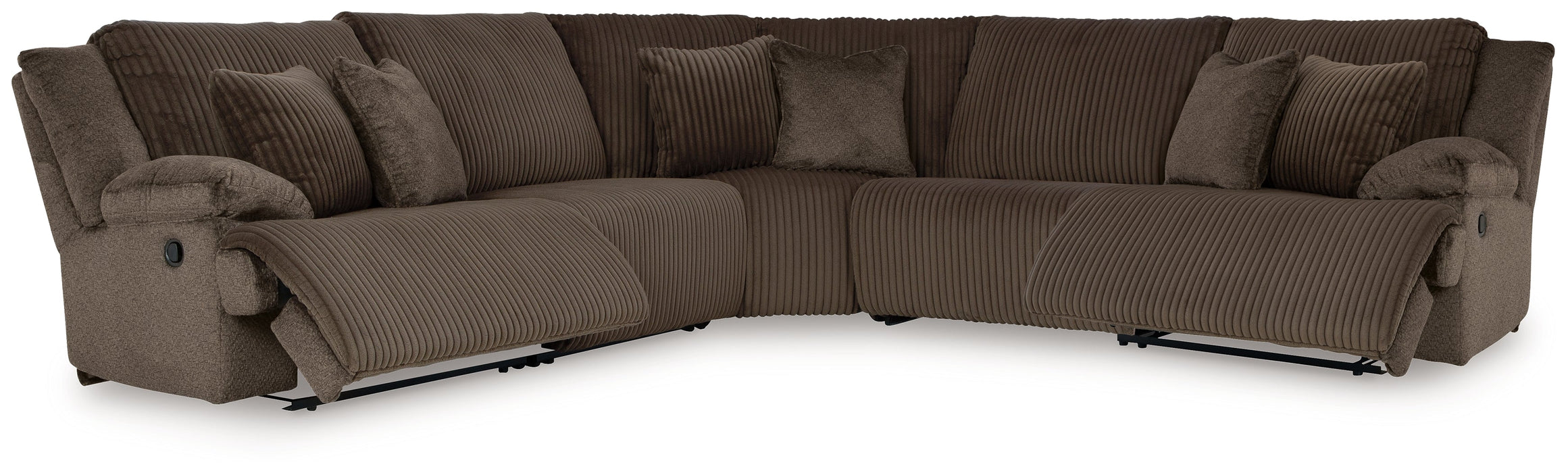 Top Tier 5-Piece Sectional with Recliner in Chocolate - PKG019386