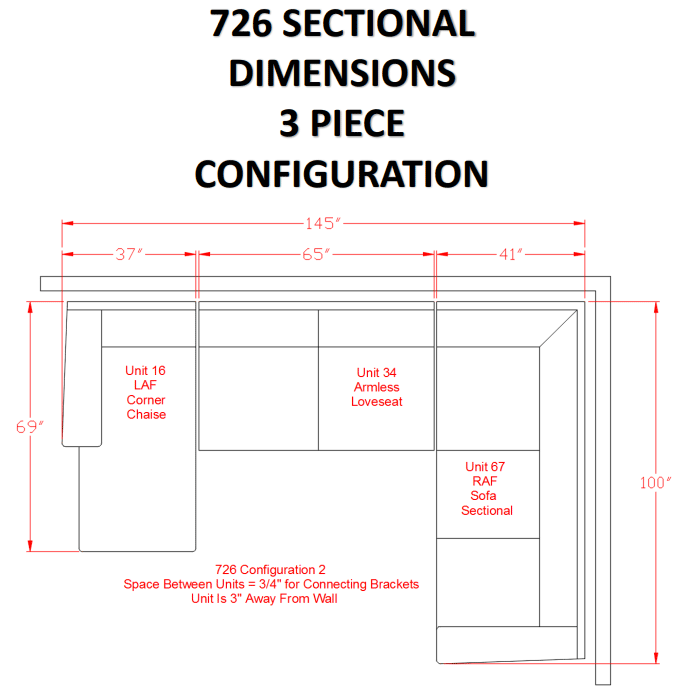 Tracling Slate LAF Sectional - Lara Furniture