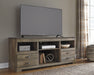 Trinell Brown Large TV Stand w/Fireplace Option - W446-68 - Lara Furniture