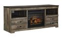 Trinell Brown Large TV Stand w/Fireplace Option - W446-68 - Lara Furniture