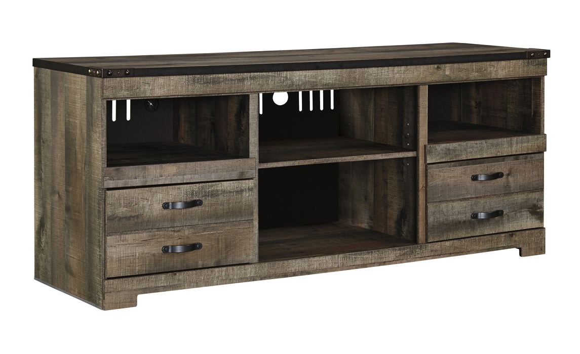 Trinell Brown Large TV Stand w/Fireplace Option - W446-68 - Lara Furniture