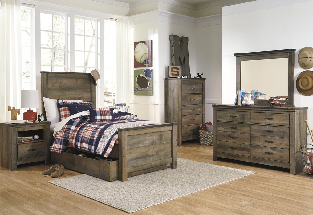 Trinell Brown Twin Panel Bed - Lara Furniture