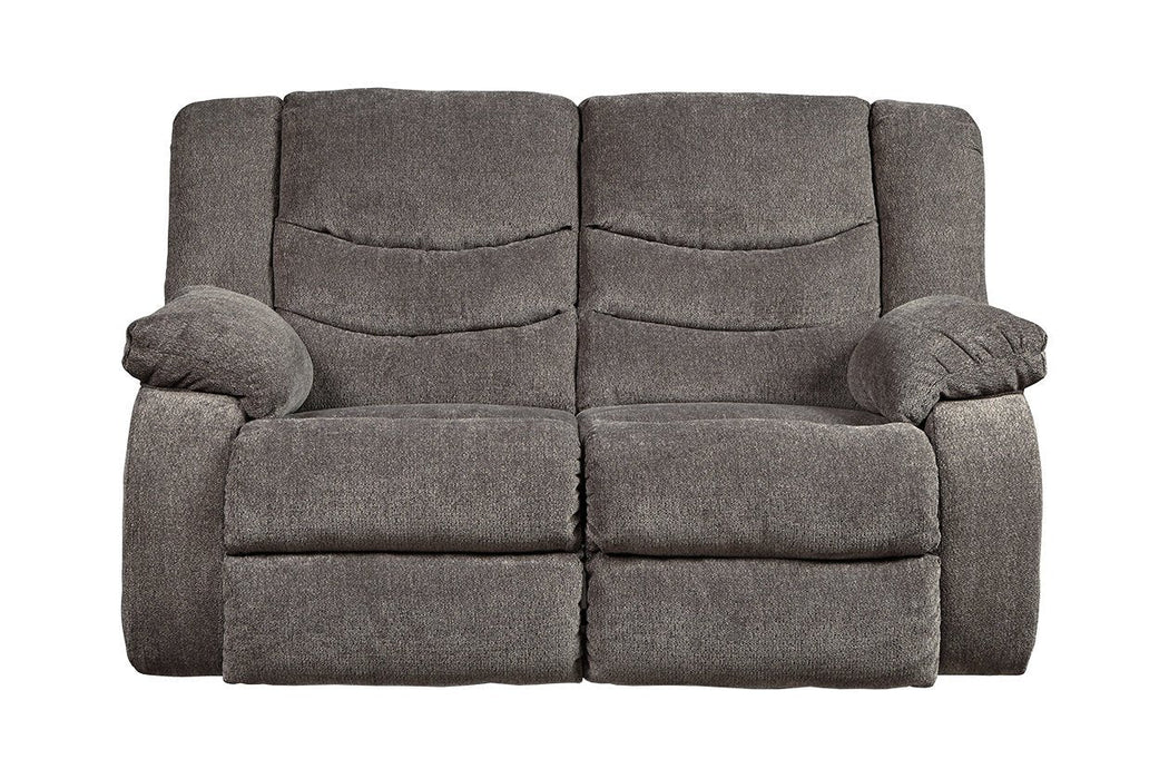 Tulen Gray Reclining Loveseat - 9860686 - Lara Furniture