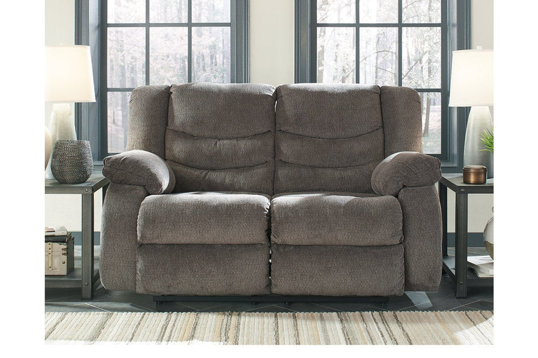 Tulen Gray Reclining Loveseat - 9860686 - Lara Furniture