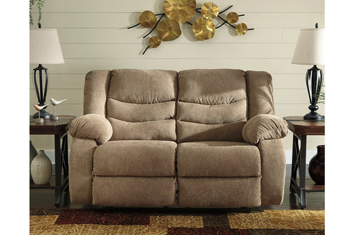 Tulen Mocha Reclining Loveseat - 9860486 - Lara Furniture