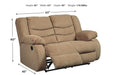 Tulen Mocha Reclining Loveseat - 9860486 - Lara Furniture