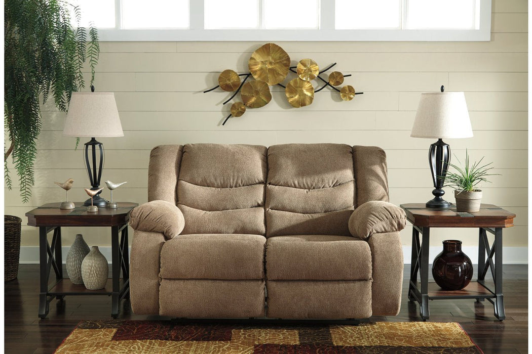 Tulen Mocha Reclining Loveseat - 9860486 - Lara Furniture