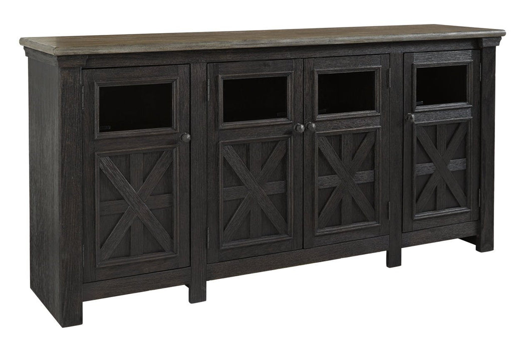 Tyler Creek Black/Gray 74" TV Stand - W736-68 - Lara Furniture