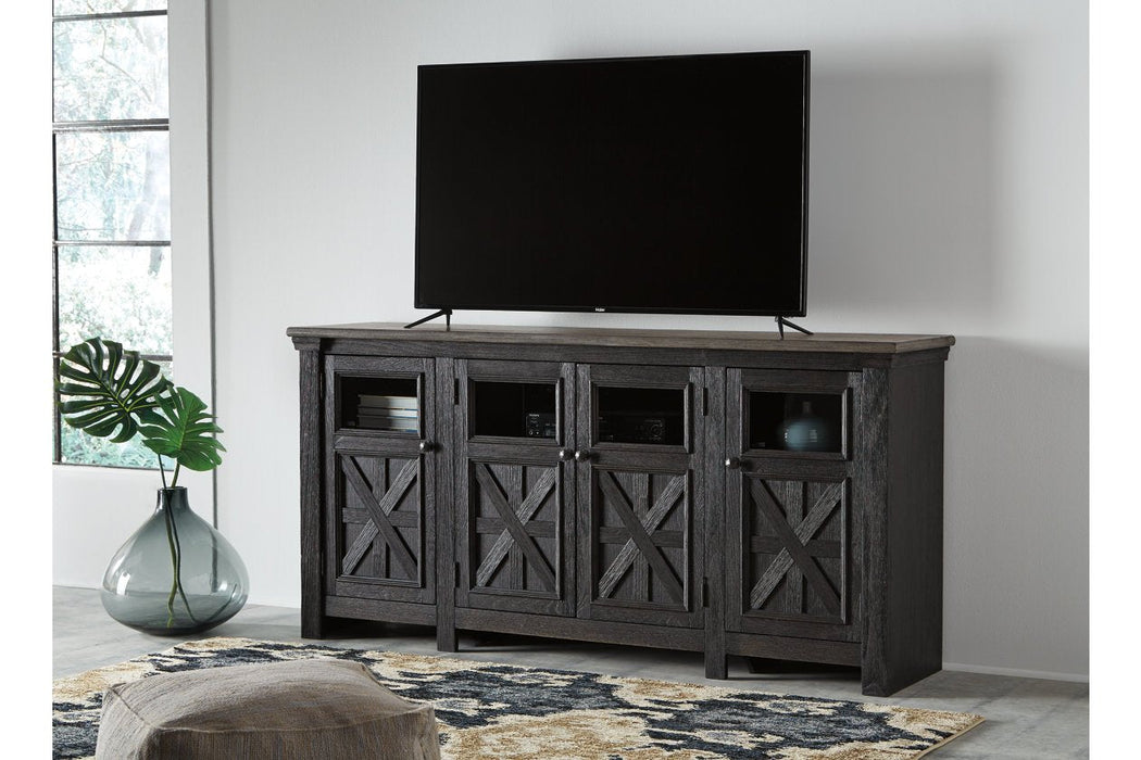 Tyler Creek Black/Gray 74" TV Stand - W736-68 - Lara Furniture