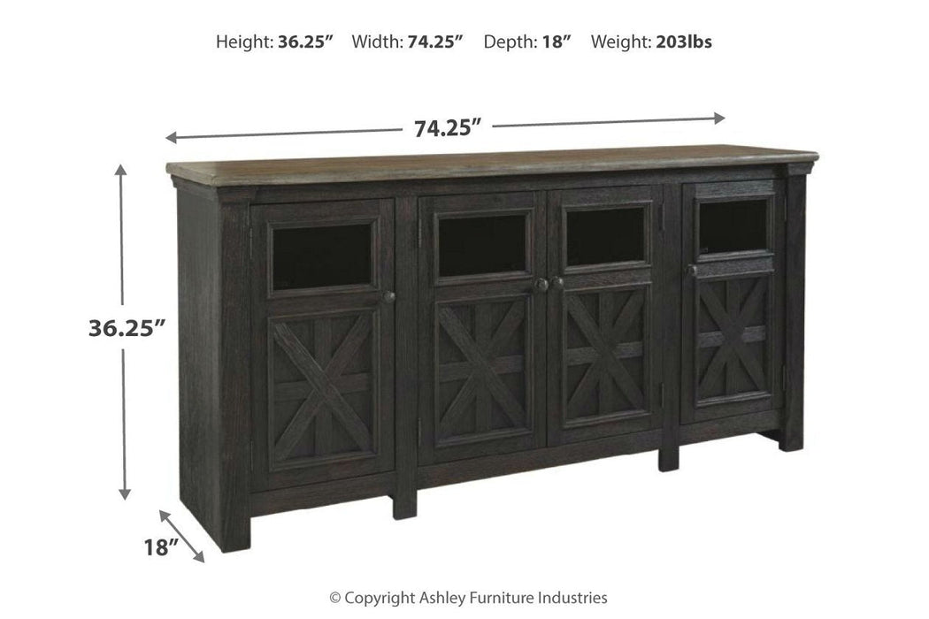 Tyler Creek Black/Gray 74" TV Stand - W736-68 - Lara Furniture