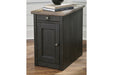 Tyler Creek Grayish Brown/Black Chairside End Table with USB Ports & Outlets - T736-7 - Lara Furniture