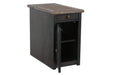 Tyler Creek Grayish Brown/Black Chairside End Table with USB Ports & Outlets - T736-7 - Lara Furniture