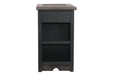 Tyler Creek Grayish Brown/Black Chairside End Table with USB Ports & Outlets - T736-7 - Lara Furniture