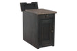 Tyler Creek Grayish Brown/Black Chairside End Table with USB Ports & Outlets - T736-7 - Lara Furniture