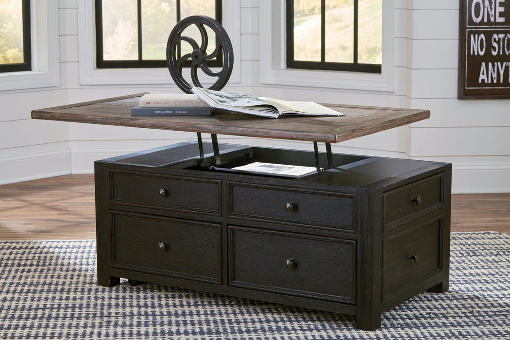 Tyler Creek Grayish Brown/Black Coffee Table with Lift Top - T736-20 - Lara Furniture