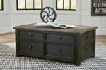 Tyler Creek Grayish Brown/Black Coffee Table with Lift Top - T736-20 - Lara Furniture