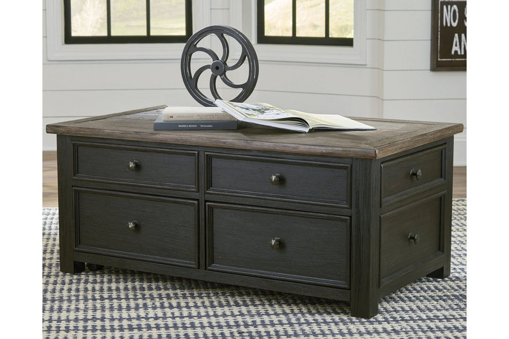 Tyler Creek Grayish Brown/Black Coffee Table with Lift Top - T736-20 - Lara Furniture