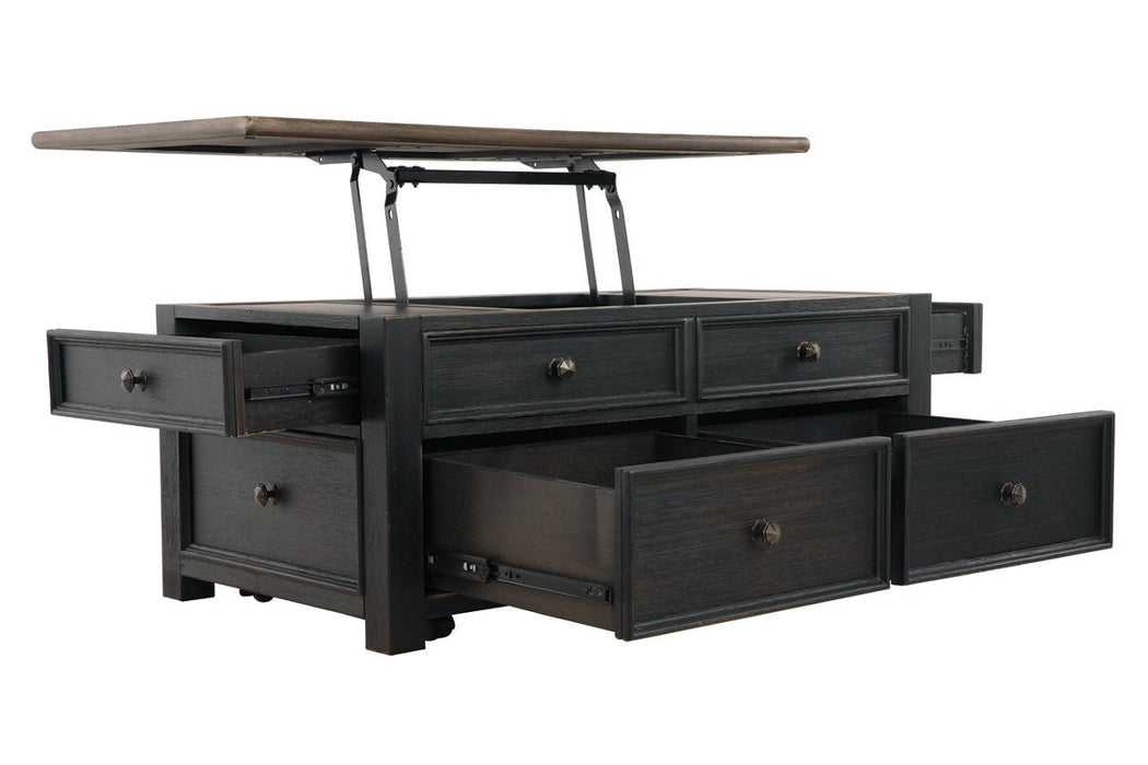 Tyler Creek Grayish Brown/Black Coffee Table with Lift Top - T736-20 - Lara Furniture