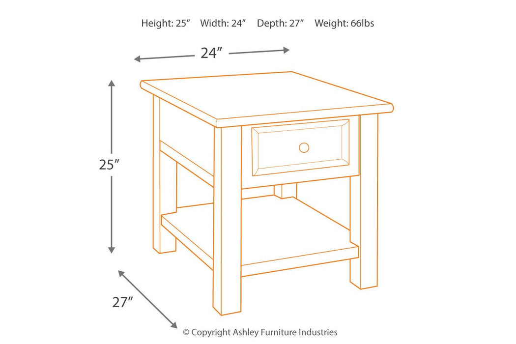 Tyler Creek Grayish Brown/Black End Table - T736-3 - Lara Furniture