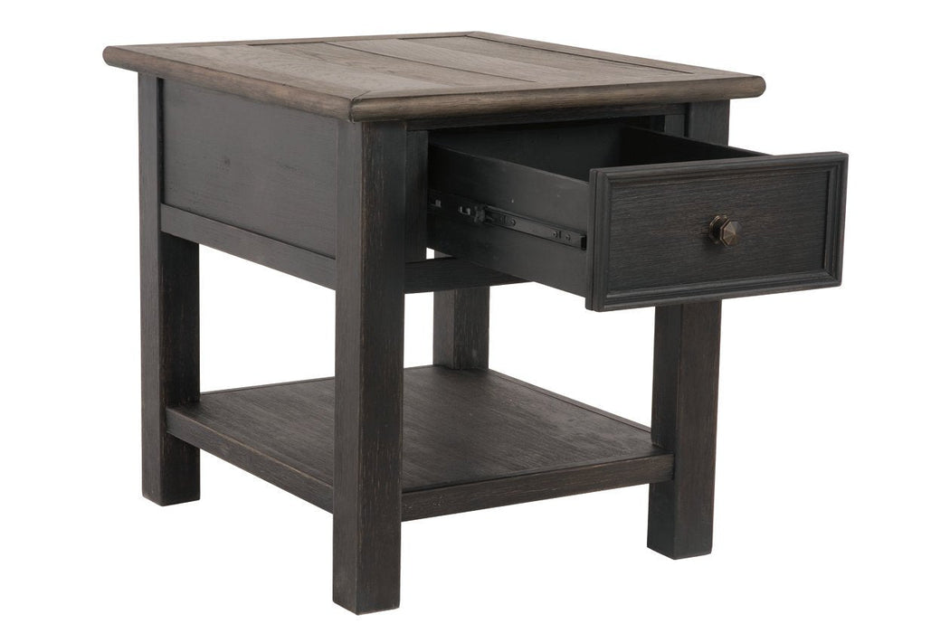 Tyler Creek Grayish Brown/Black End Table - T736-3 - Lara Furniture