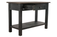 Tyler Creek Grayish Brown/Black Sofa/Console Table - T736-4 - Lara Furniture