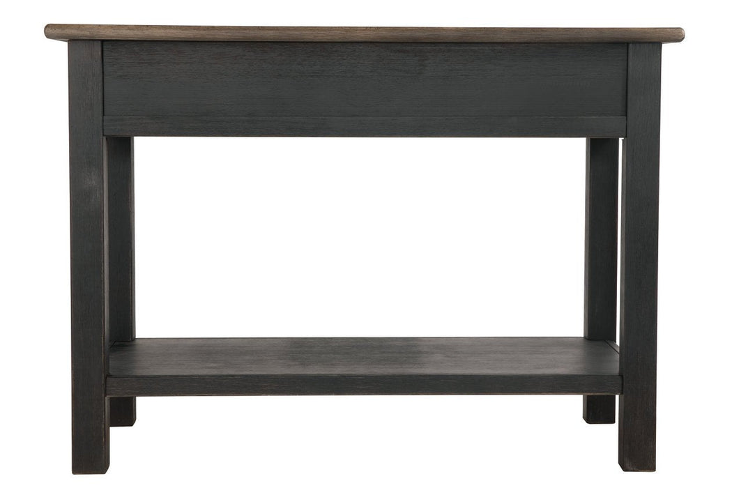 Tyler Creek Grayish Brown/Black Sofa/Console Table - T736-4 - Lara Furniture