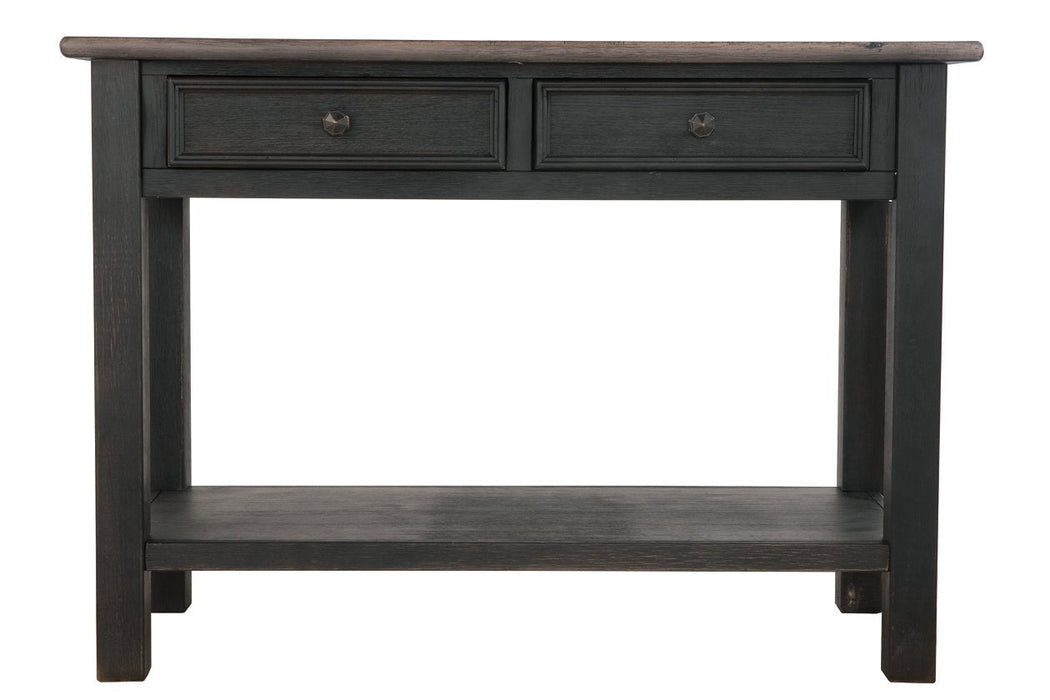 Tyler Creek Grayish Brown/Black Sofa/Console Table - T736-4 - Lara Furniture