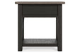 Tyler Creek Two-tone Chairside End Table - T736-107 - Lara Furniture