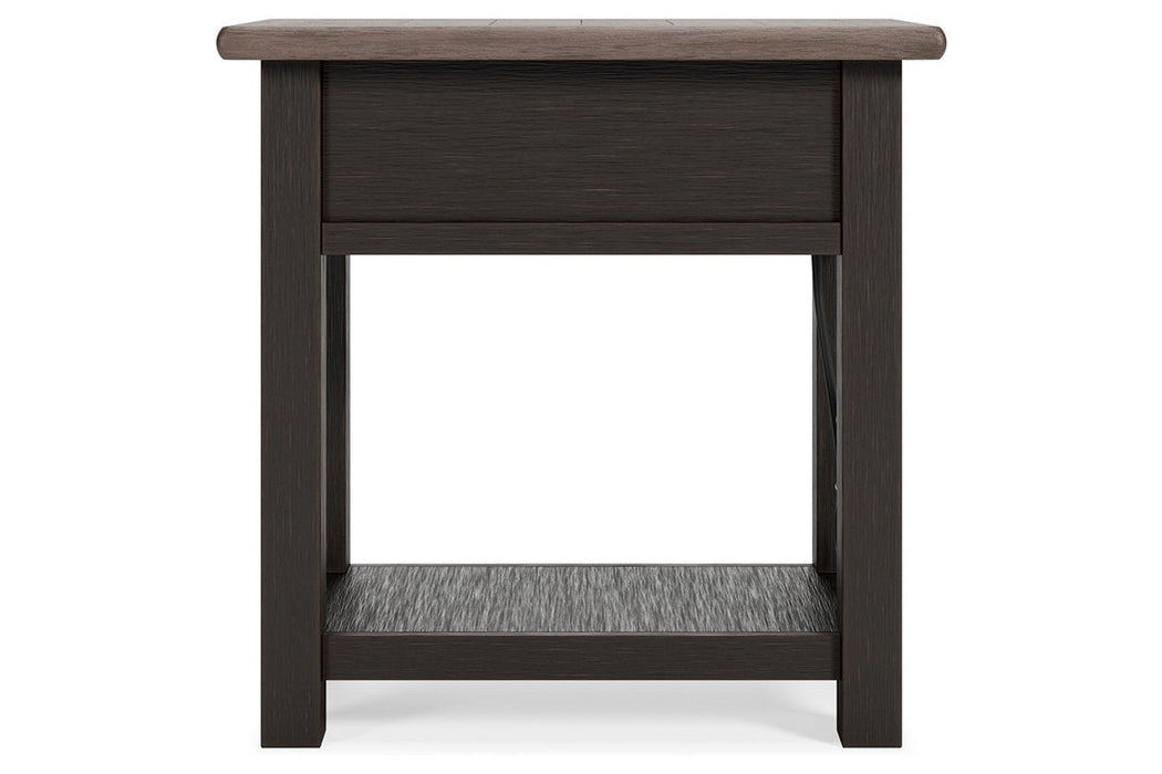 Tyler Creek Two-tone Chairside End Table - T736-107 - Lara Furniture