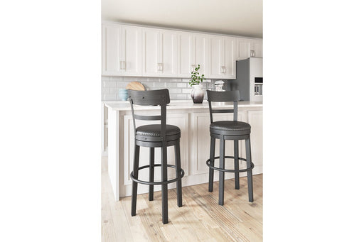 Valebeck Black Bar Height Bar Stool - D546-630 - Lara Furniture