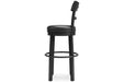 Valebeck Black Bar Height Bar Stool - D546-630 - Lara Furniture