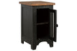 Valebeck Black/Brown Chairside End Table - T468-7 - Lara Furniture