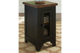 Valebeck Black/Brown Chairside End Table - T468-7 - Lara Furniture