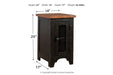 Valebeck Black/Brown Chairside End Table - T468-7 - Lara Furniture