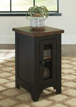 Valebeck Black/Brown Chairside End Table - T468-7 - Lara Furniture