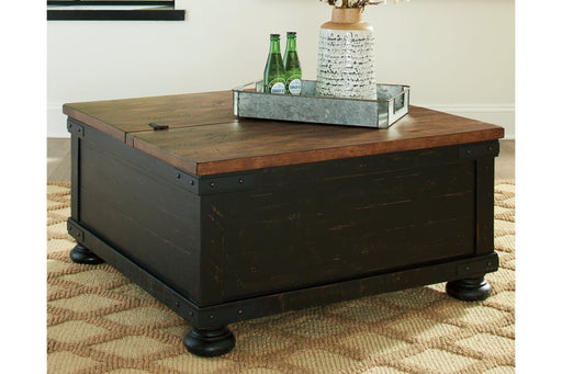 Valebeck Black/Brown Coffee Table with Lift Top - T468-00 - Lara Furniture