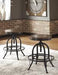 Valebeck Brown/Black Counter Height Bar Stool (Set of 2) - D546-224 - Lara Furniture