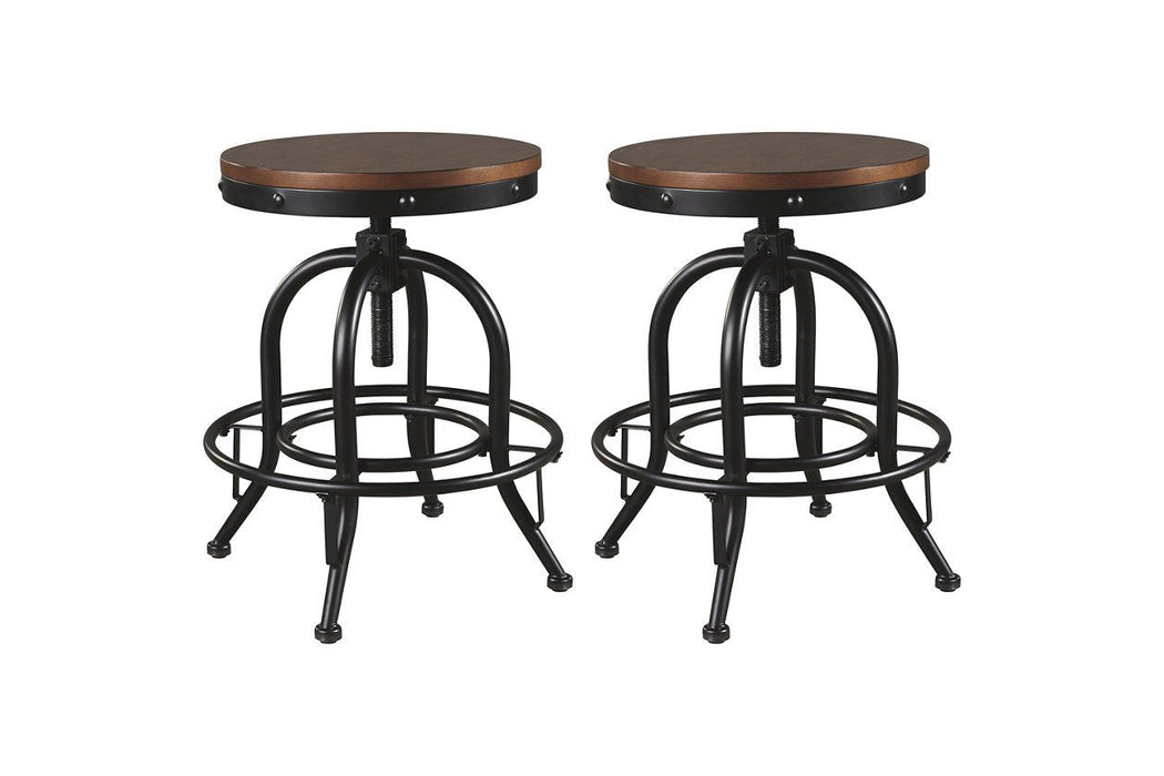 Valebeck Brown/Black Counter Height Bar Stool (Set of 2) - D546-224 - Lara Furniture