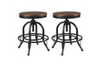 Valebeck Brown/Black Counter Height Bar Stool (Set of 2) - D546-224 - Lara Furniture