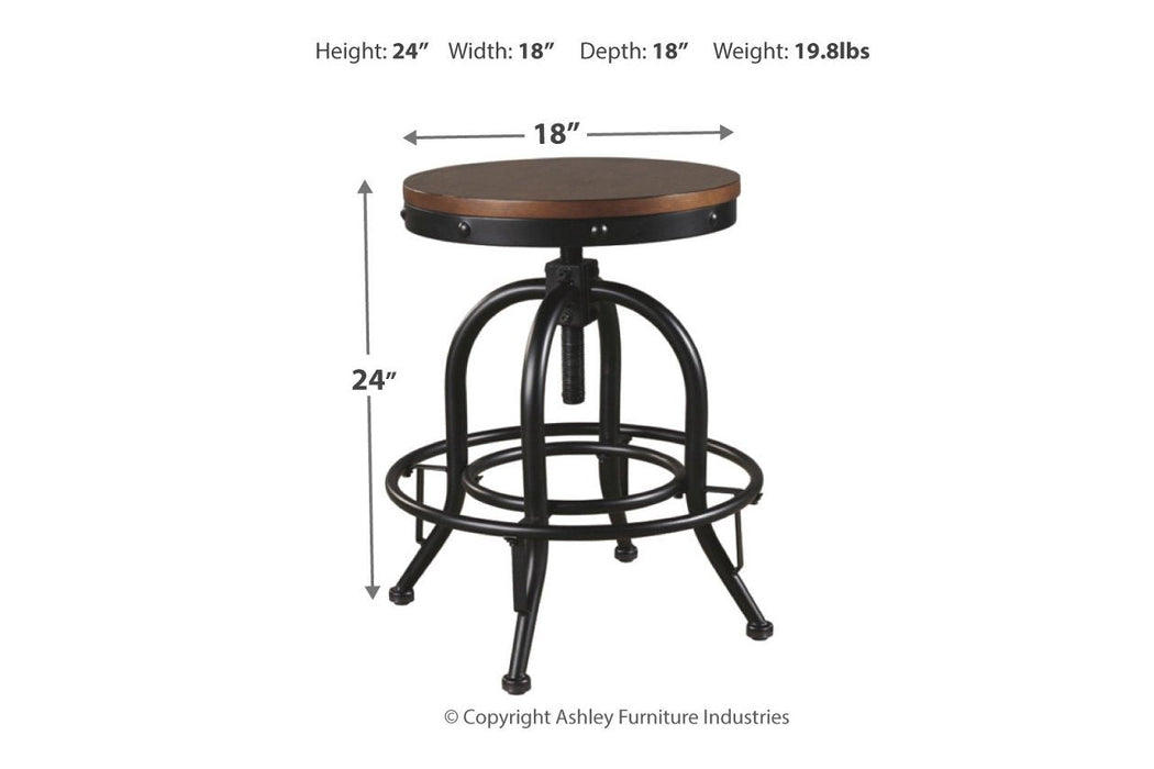 Valebeck Brown/Black Counter Height Bar Stool (Set of 2) - D546-224 - Lara Furniture