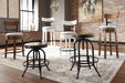 Valebeck Brown/Black Counter Height Bar Stool (Set of 2) - D546-224 - Lara Furniture