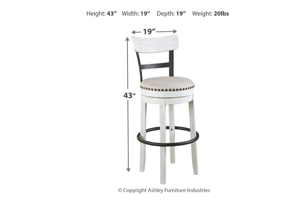 Valebeck White Bar Height Bar Stool - D546-530 - Lara Furniture