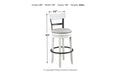 Valebeck White Bar Height Bar Stool - D546-530 - Lara Furniture