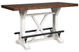 Valebeck White/Brown Counter Height Dining Table - D546-13 - Lara Furniture